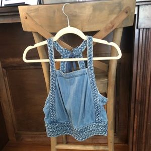 Anthropologie Maeve brand denim crop top